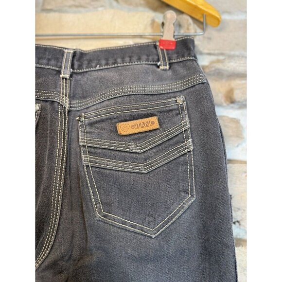 VTG 80s Womens Sz 10 PS Gitano Jeans Gray or Faded Black White Stitching - Picture 4 of 11